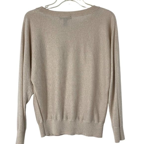 Womens INC Metallic Blush Size S Small Petite Top Sweater Dolman Crew Pullover - Picture 4 of 7